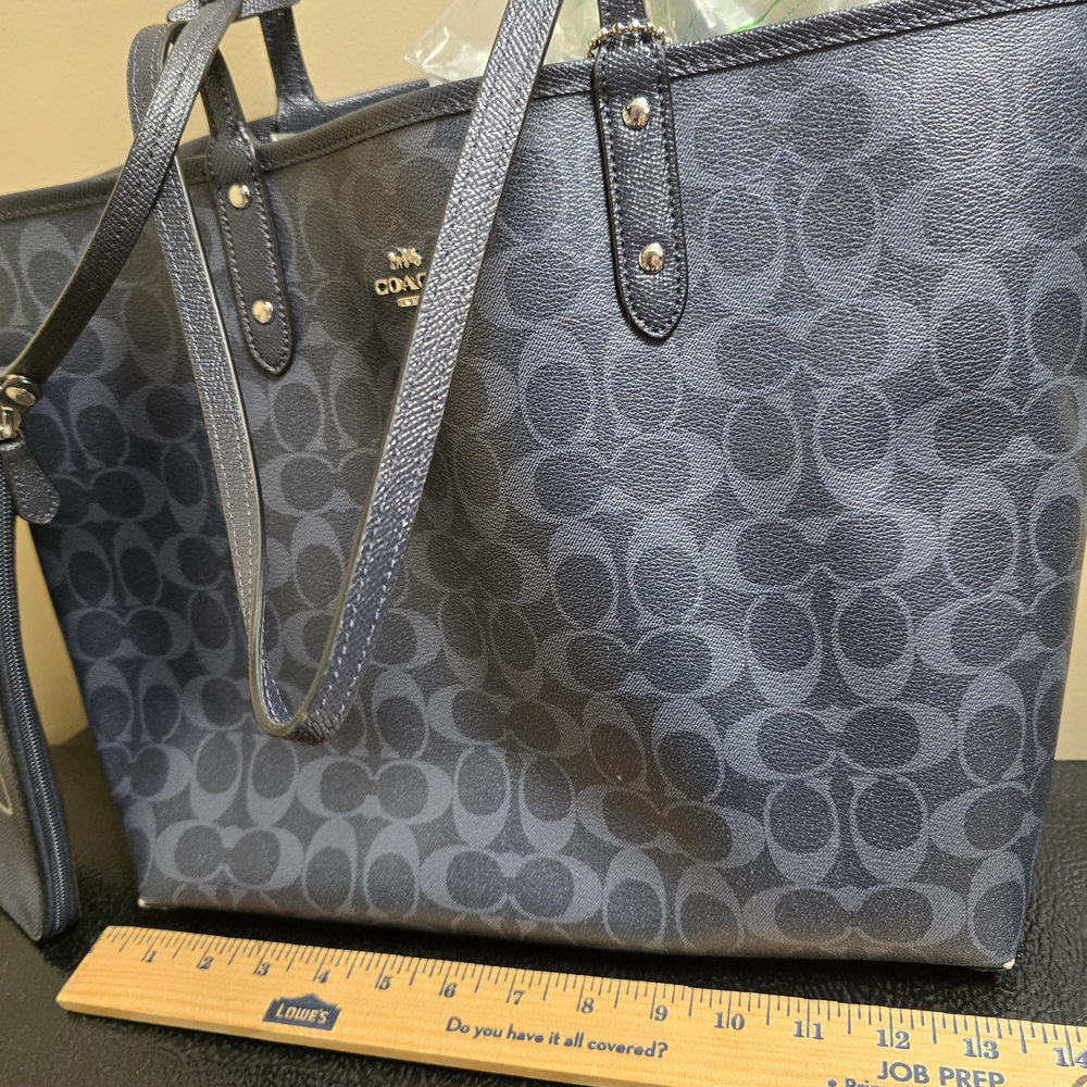 Coach Dark Blue Signature Tote